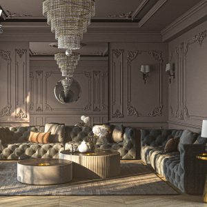 SU.VR.03 - Gồm 05 File Mẫu Nội Thất Khách+Bếp - Full Setting + Vật Liệu (Sketchup + Vray+Vantage)