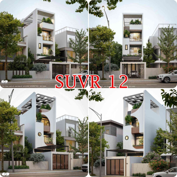 SU.VR.12 - File Mẫu Ngoại Thất Nhà Phố - Full 4 Setting + Vật Liệu (Sketchup Render Vray+Vantage)