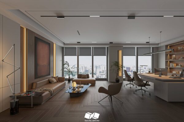 SU.VR.14 - Gồm 5 File Mẫu Nội Thất Phòng Làm Việc - Full Setting