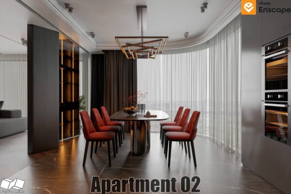 SU.EN.06 - Gồm 4 File Nội thất APARTMENT ( KHÁCH + BẾP )