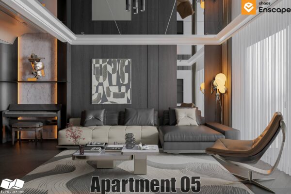 SU.EN.06 - Gồm 4 File Nội thất APARTMENT ( KHÁCH + BẾP )