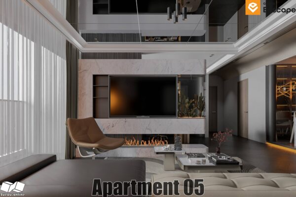SU.EN.06 - Gồm 4 File Nội thất APARTMENT ( KHÁCH + BẾP )